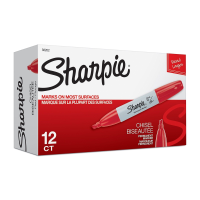 Sharpie Permanent Markers Chisel Tip Red 12-Count 12-Pack